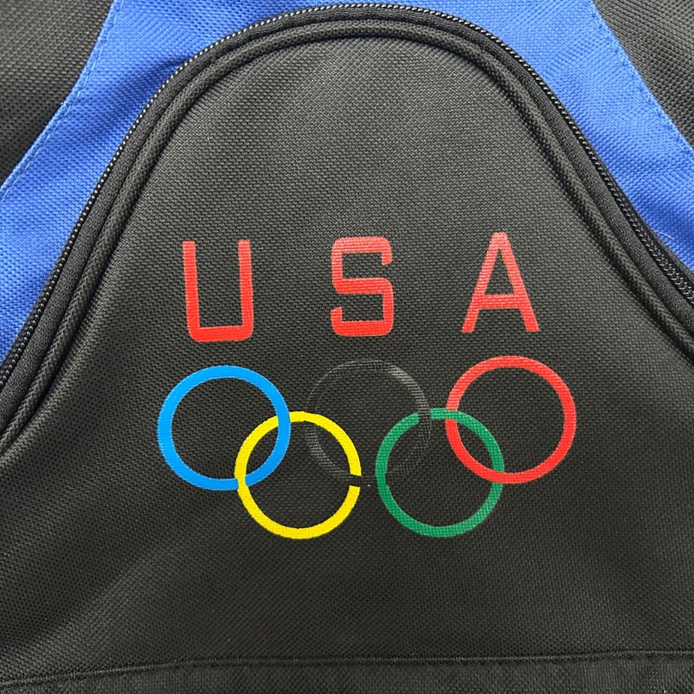 USA Olympic Duffel Bag Black Blue Team USA Sports Gym Travel Bag Rings Logo - Picture 4 of 6